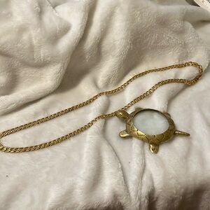 Necklace Men long gold chain marked on ends, brand name, sliding clasp